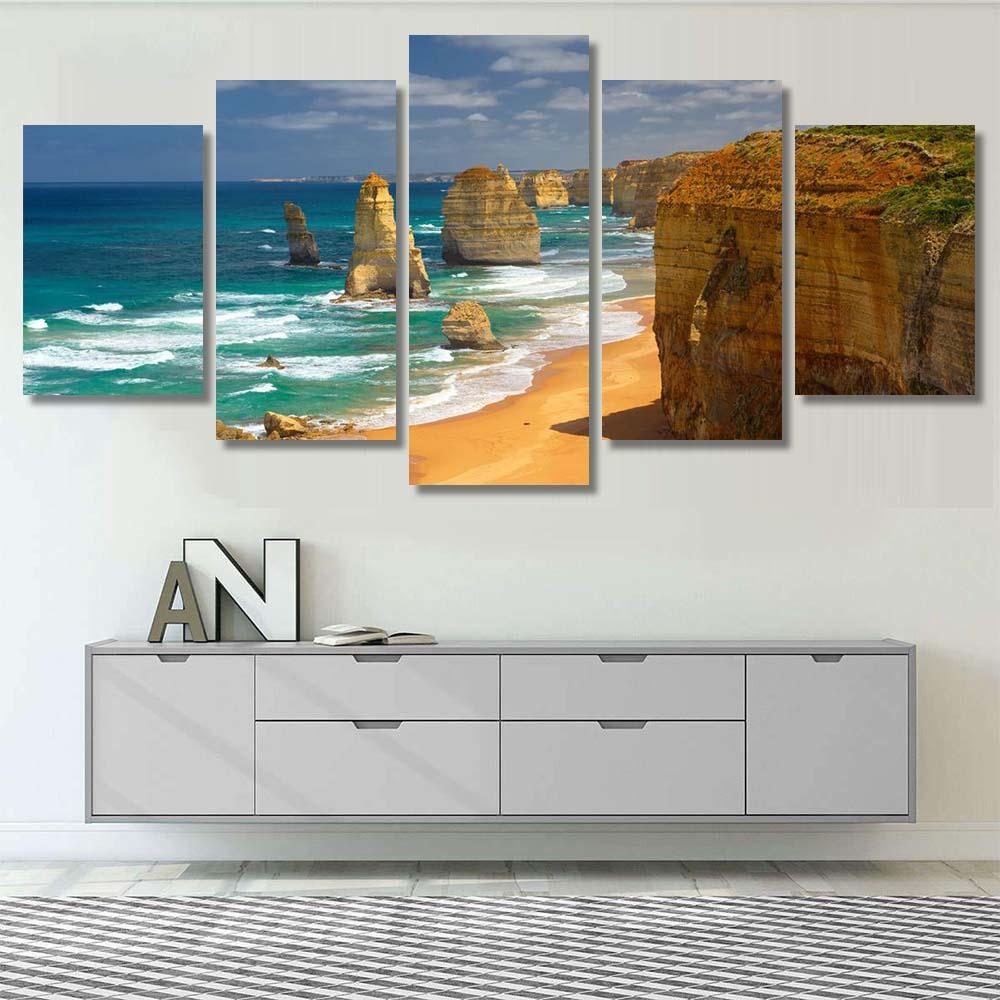 Twelve Apostles Australia - Nature 5 Piece Canvas Art Wall Decor