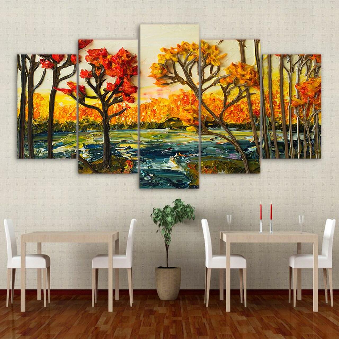 Vibrant Landscape 5 Piece Canvas Art Wall Decor