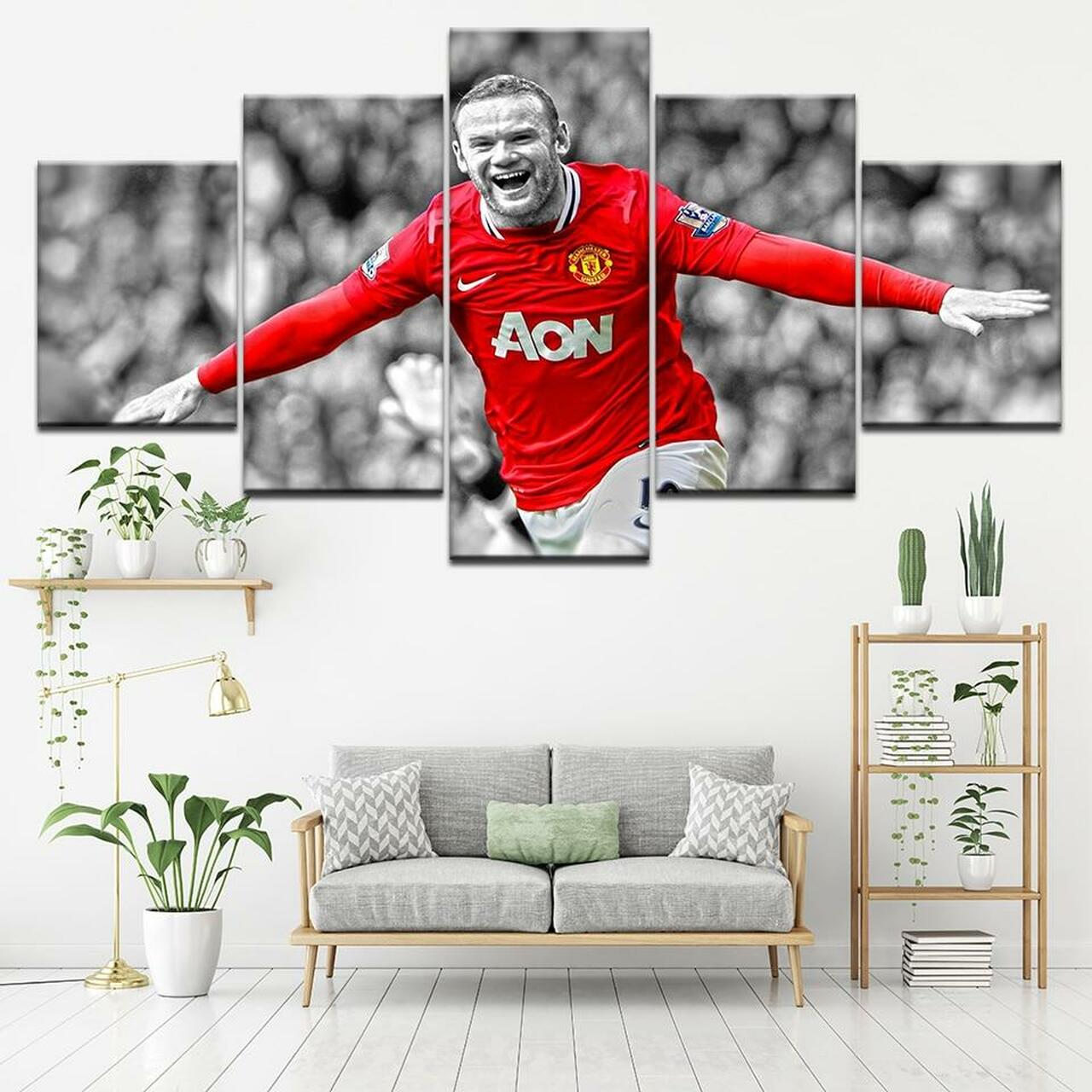 Wayne Rooney Football Star 5 Piece Canvas Art Wall Decor