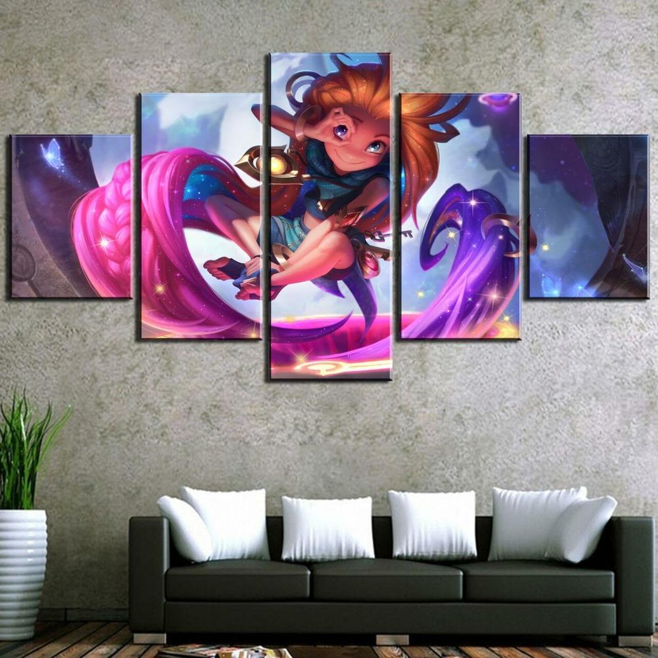 Zoe League Of Legends 5 Piece Canvas Art Wall Decor