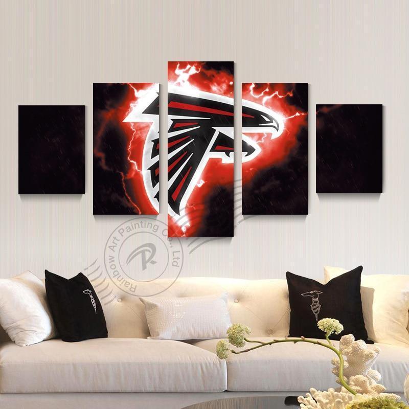 Atlanta Falcons Flame Logo 2 Football – 5 Panel Canvas Art Wall Decor – CA  Go Canvas