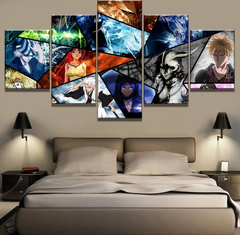 5 Pieces Canvas HD Printed Modular Pictures Anime Steins Gate Posters Wall  Art Home Decoration Living Room Paintings Framework