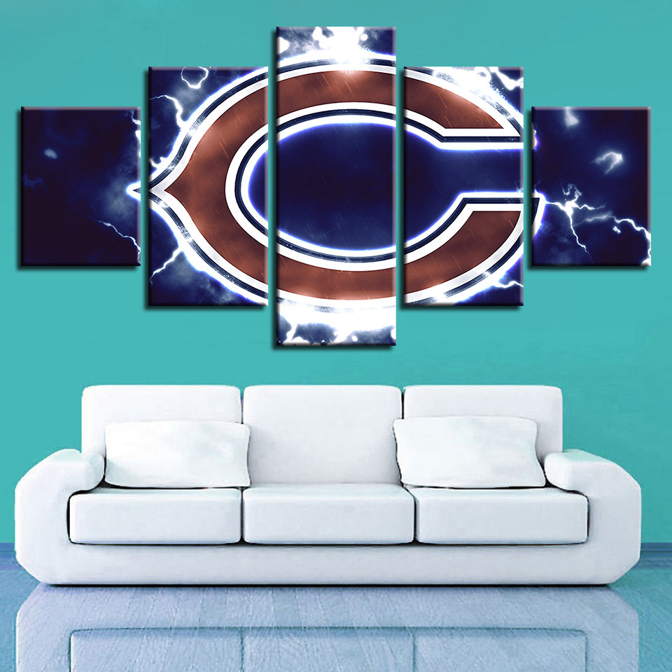 Charged Chicago Bears 5 Piece - Canvas Wall Art Painting