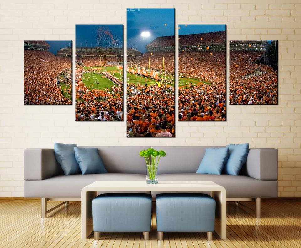 Clemson Tigers Memorial Stadium Sport – 5 Panel Canvas Art Wall Decor