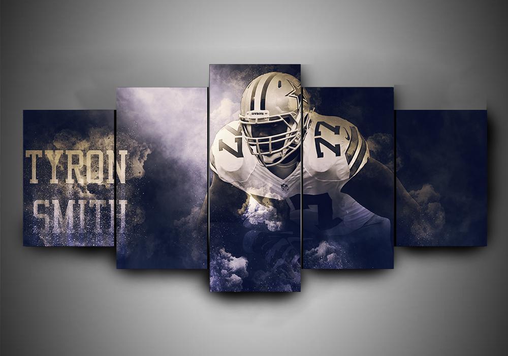 Dallas Cowboys – Tyron Smith – Sport 5 Panel Canvas Art Wall Decor