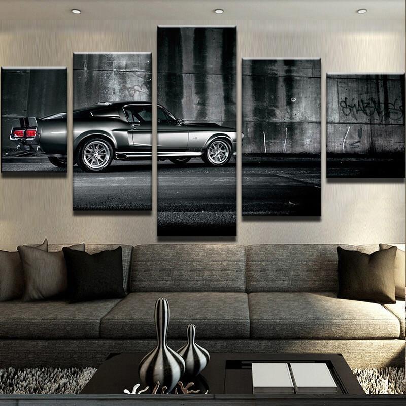 Ford Mustang Eleanor Car – Automative 5 Panel Canvas Art Wall Decor-CV
