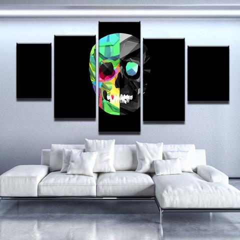 Fractal Skull – Abstract 5 Panel Canvas Art Wall Decor