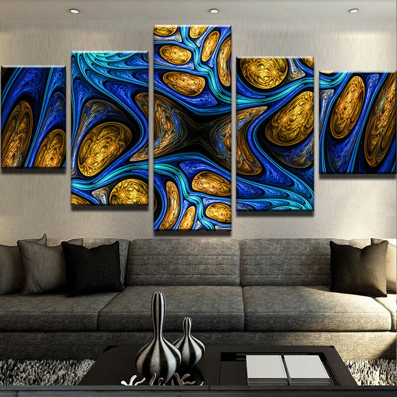 Fractal – Abstract 5 Panel Canvas Art Wall Decor