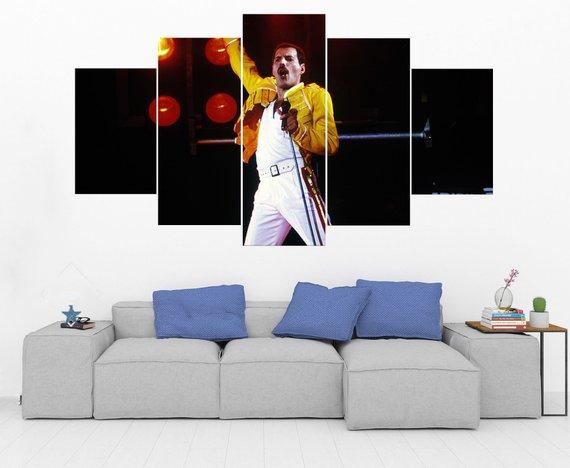 Freddie Mercury – Queen – Music 5 Panel Canvas Art Wall Decor-CV