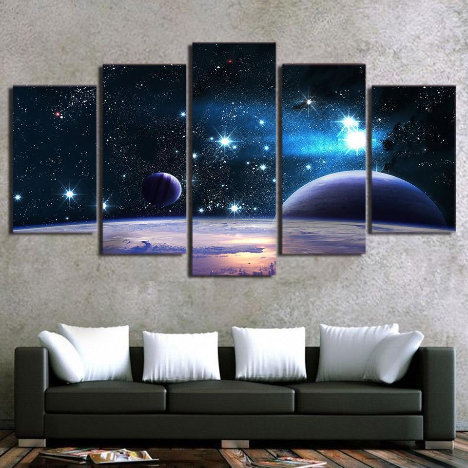 Galaxy Starry Sky Space Universe – 5 Panel Canvas Art Wall Decor