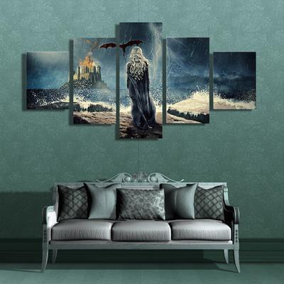 Game Of Thrones Daenerys Targaryen Movie – 5 Panel Canvas Art Wall Decor