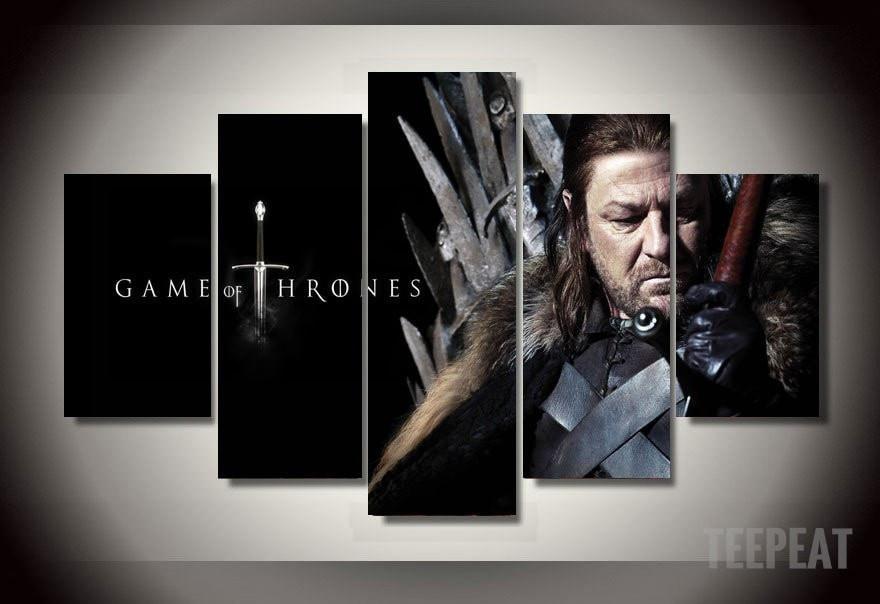 Game Of Thrones: Eddard Stark – Movie 5 Panel Canvas Art Wall Decor