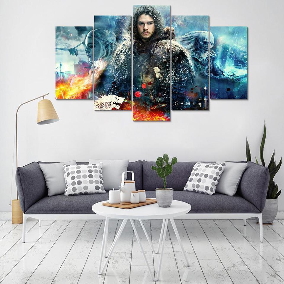 Game Of Thrones John Snow Movie – 5 Panel Canvas Art Wall Decor