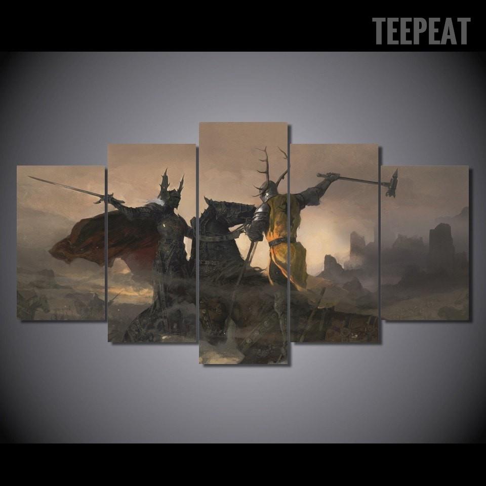 Game Of Thrones: The Battle – Movie 5 Panel Canvas Art Wall Decor