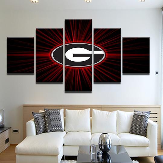 Georgia Bulldogs – Sport 5 Panel Canvas Art Wall Decor-CV
