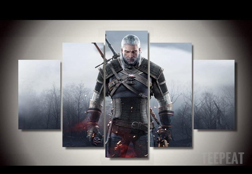 Geralt Of Rivia – Movie 5 Panel Canvas Art Wall Decor