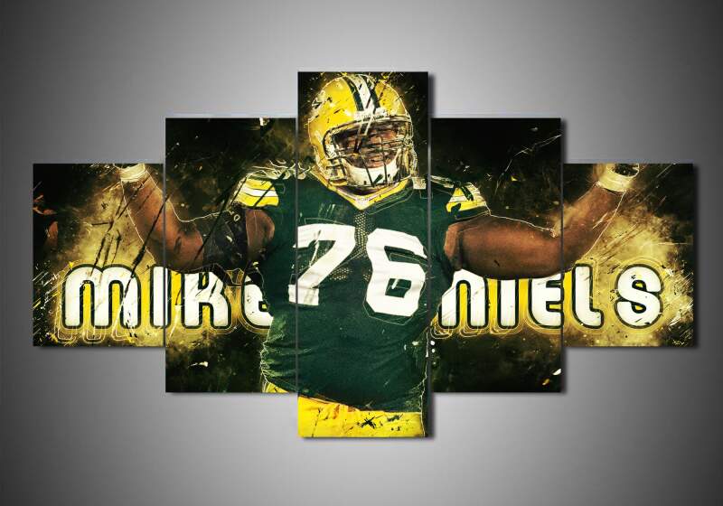 Green Bay Packers – Mike Daniels – Sport 5 Panel Canvas Art Wall Decor