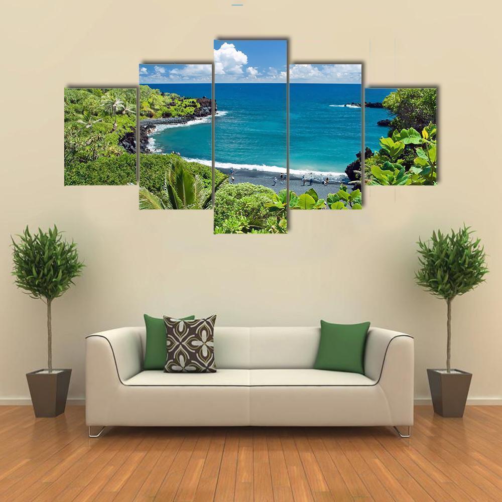 Hawaii Paradise On Maui Island Nature – 5 Panel Canvas Art Wall Decor
