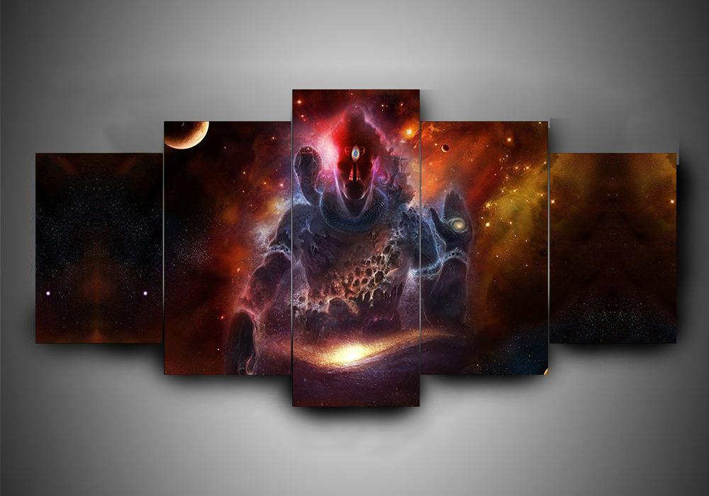 Hinduism – Religion – Shiva 3 – Religion 5 Panel Canvas Art Wall Decor