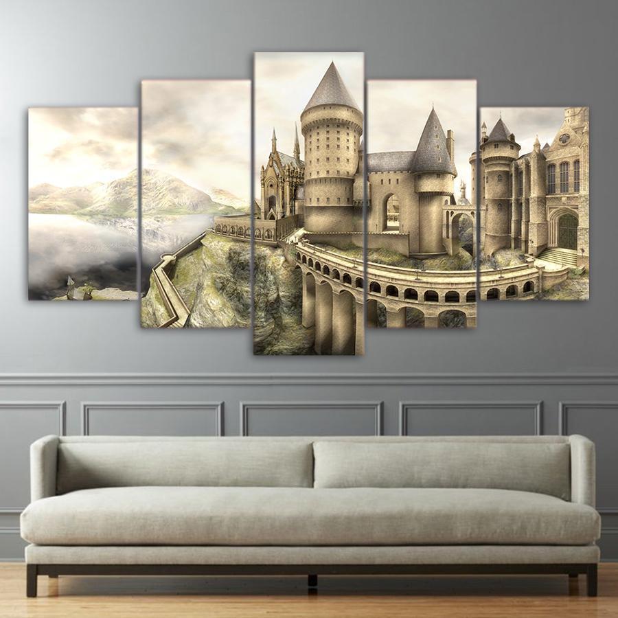 Hogwarts Castle School Of Witchcraft And Wizardry Harry Potter – 5 Panel Canvas Art Wall Decor