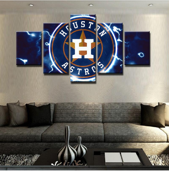 Houston Astros Team Baseball – Sport 5 Panel Canvas Art Wall Decor