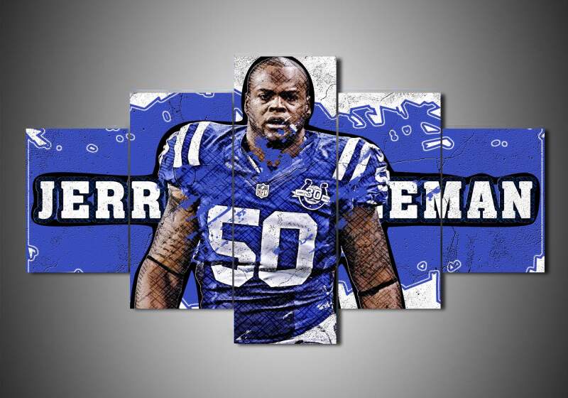 Indianapolis Colts – Jerrell Freeman – Sport 5 Panel Canvas Art Wall Decor