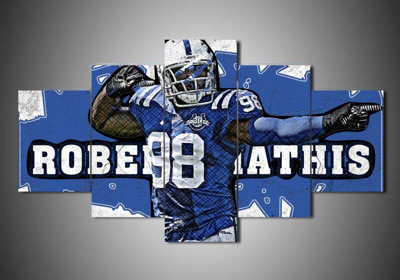 Indianapolis Colts – Robert Mathis – Sport 5 Panel Canvas Art Wall Decor