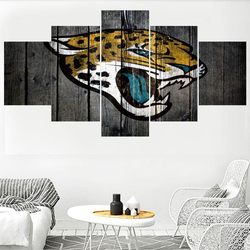 Jacksonville Jaguars Logo Football – 5 Panel Canvas Art Wall Decor – CA Go  Canvas