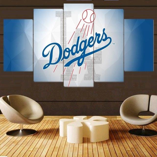 Los Angeles Dodgers Logo Sport – 5 Panel Canvas Art Wall Decor
