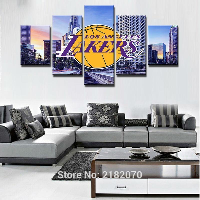 Los Angeles Lakers City Nature – 5 Panel Canvas Art Wall Decor