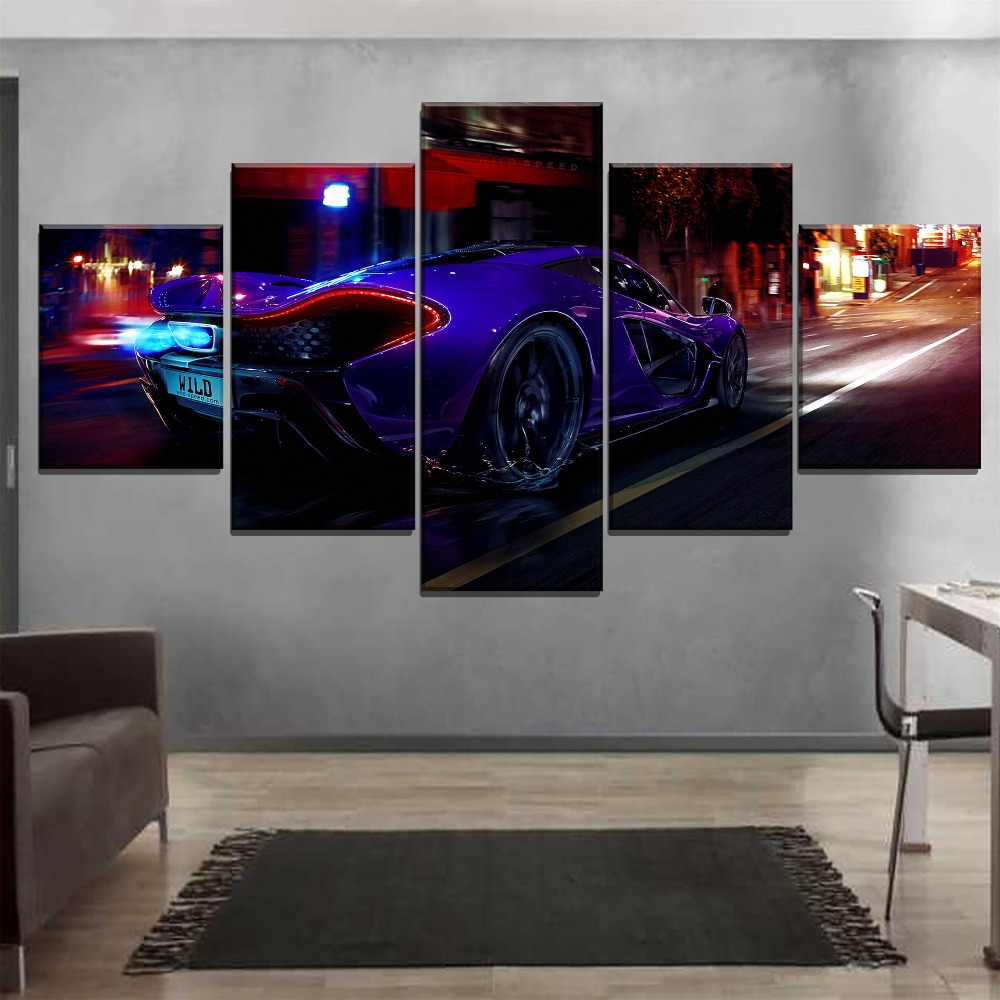 McLaren P1 At Night Sports Car – 5 Panel Canvas Art Wall Decor