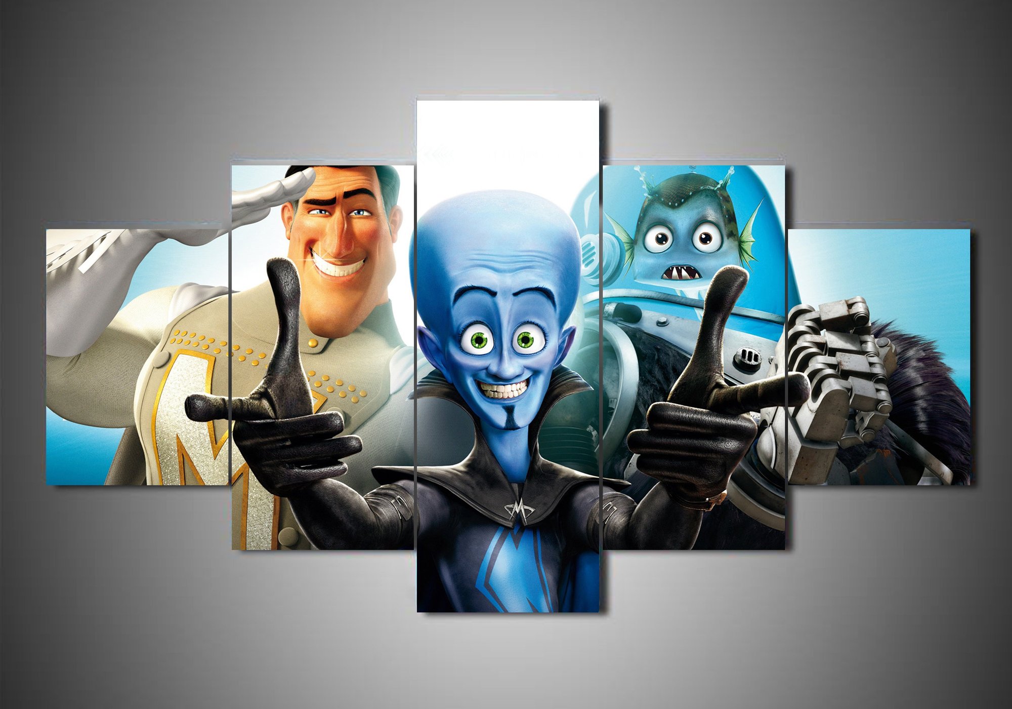Megamind – Catroon 5 Panel Canvas Art Wall Decor