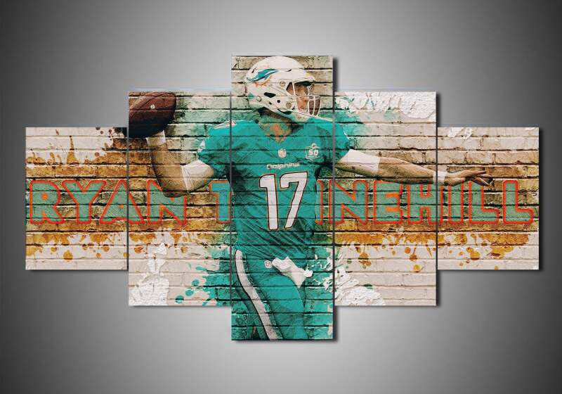 Miami Dolphins – Ryan Tannehill – Sport 5 Panel Canvas Art Wall Decor