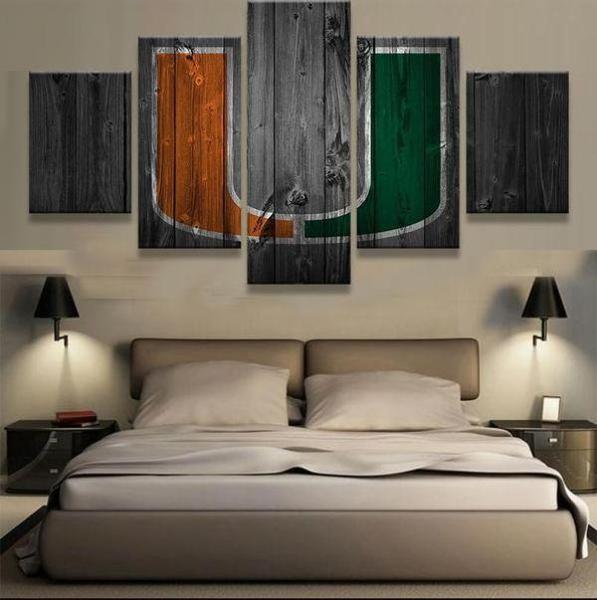 Miami Hurricanes 2 Sport – 5 Panel Canvas Art Wall Decor