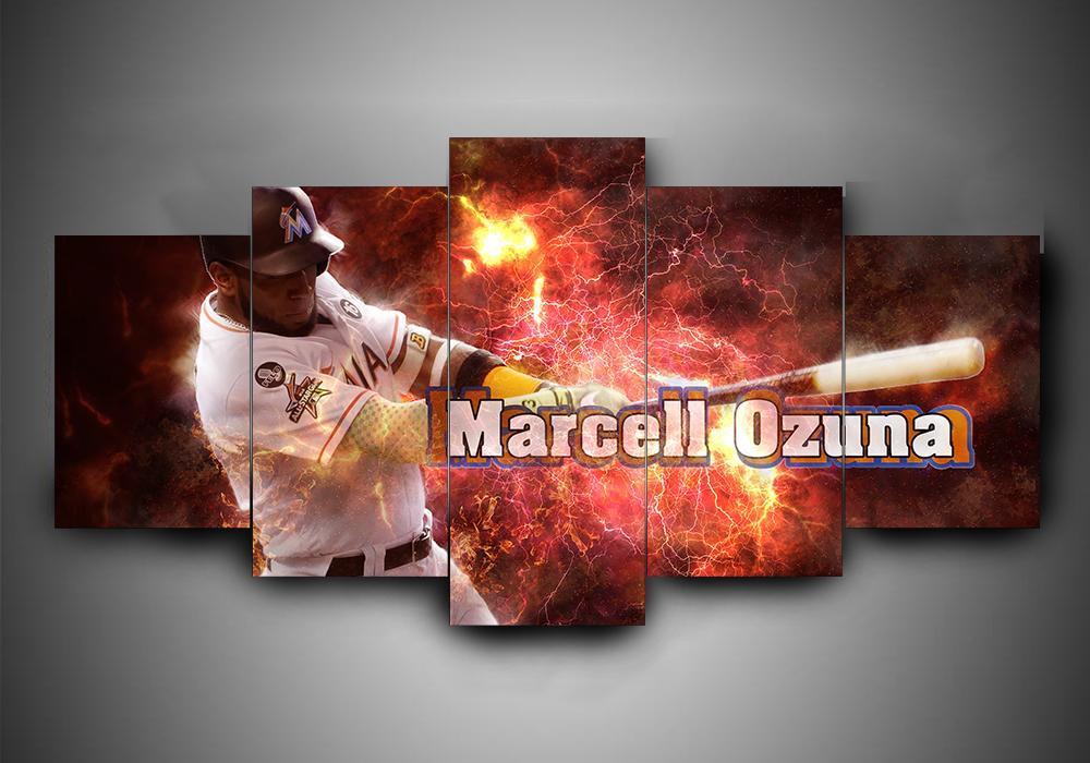 Miami Marlins 3 – Sport 5 Panel Canvas Art Wall Decor