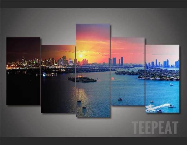 Miami – Nature 5 Panel Canvas Art Wall Decor