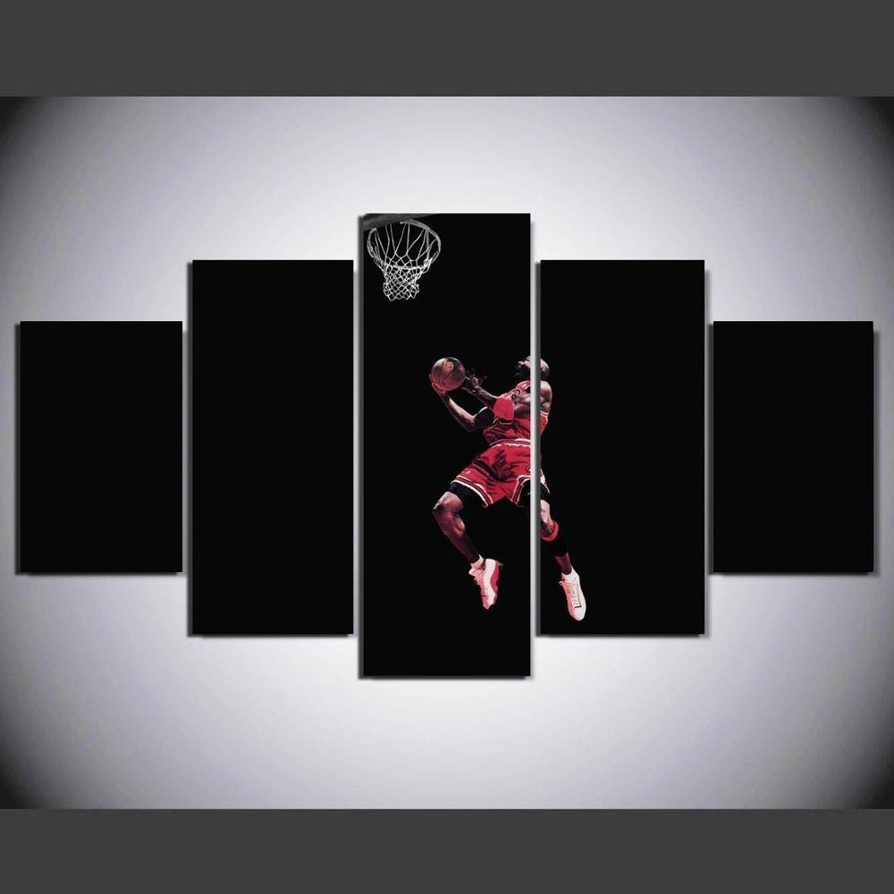Michael Jordan Dunking Celebrity – 5 Panel Canvas Art Wall Decor – CA Go  Canvas