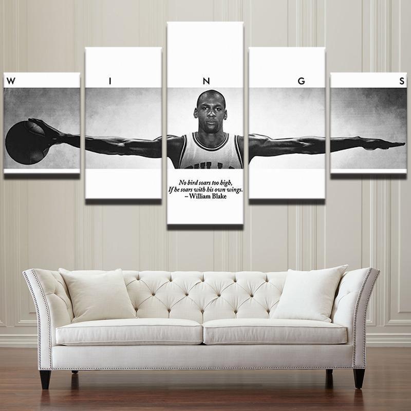 Michael Jordan Wings Quote Celebrity – 5 Panel Canvas Art Wall Decor – CA  Go Canvas