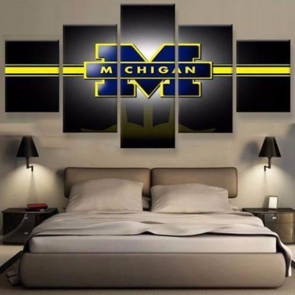 Michigan Logo Sport – 5 Panel Canvas Art Wall Decor