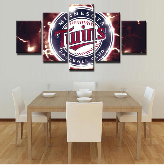 Minnesota Twins Team Baseball – Sport 5 Panel Canvas Art Wall Decor-CV