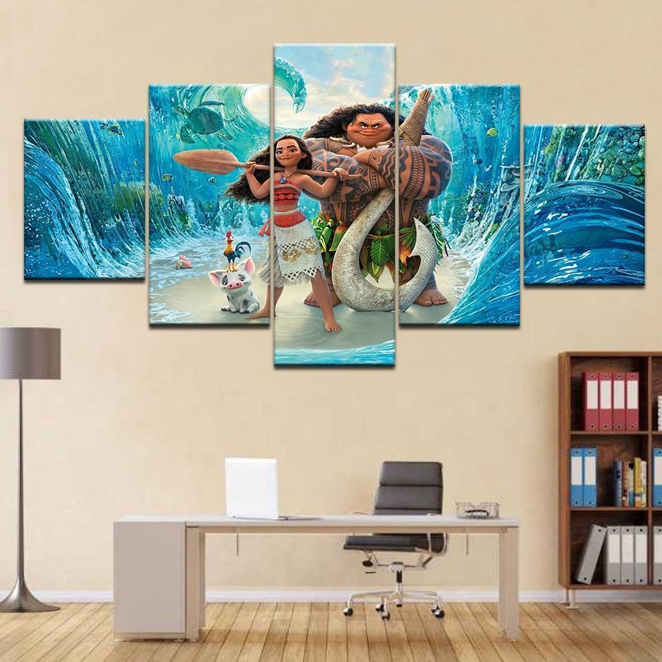 Moana Disney – 5 Panel Canvas Art Wall Decor