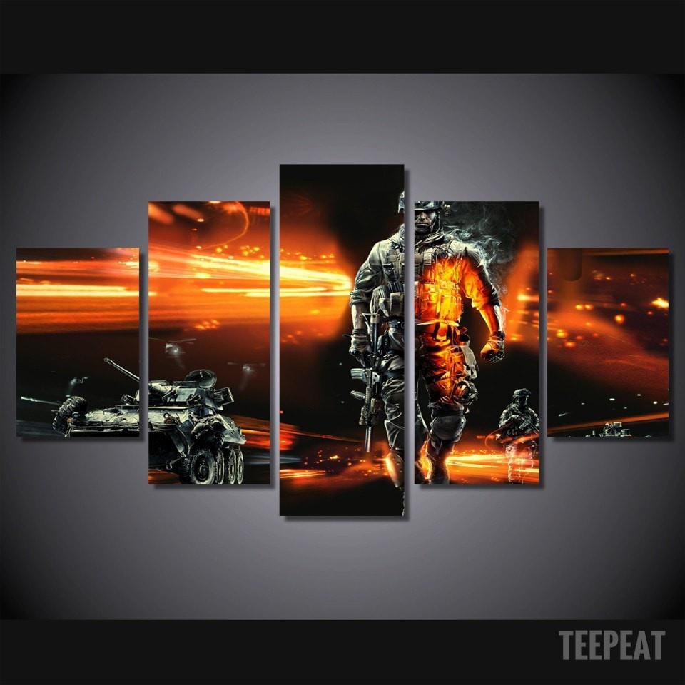 Modern Soldier – Army 5 Panel Canvas Art Wall Decor
