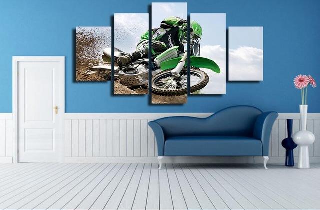 Motocross Racing – Sport 5 Panel Canvas Art Wall Decor