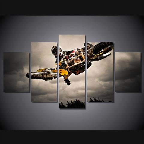Motocross Supercross Dirt Bike Riders – Sport 5 Panel Canvas Art Wall Decor