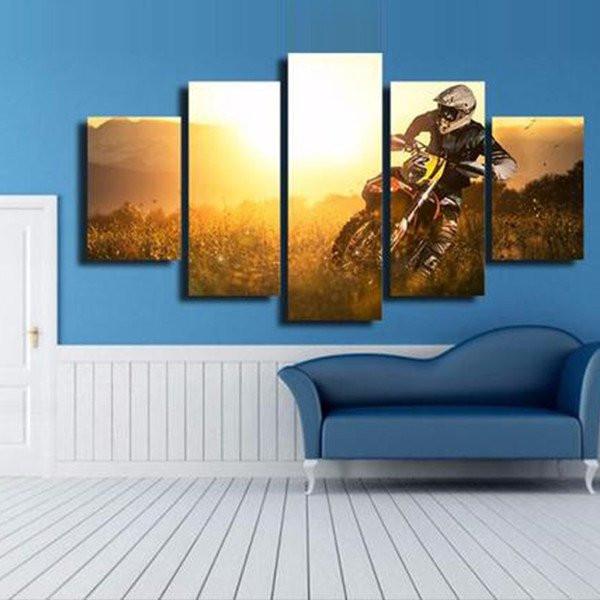 Motocross Supercross – Sport 5 Panel Canvas Art Wall Decor
