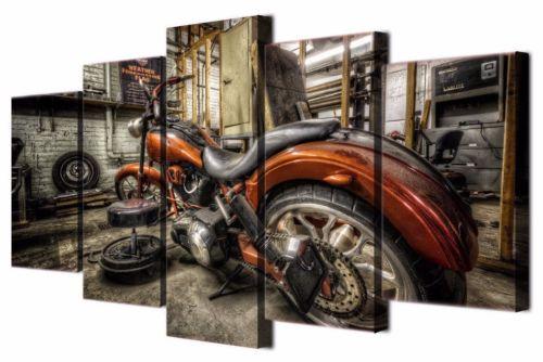 Motorcycle Chopper – Automative 5 Panel Canvas Art Wall Decor