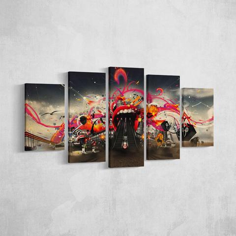 Music Take My Mind – Music 5 Panel Canvas Art Wall Decor