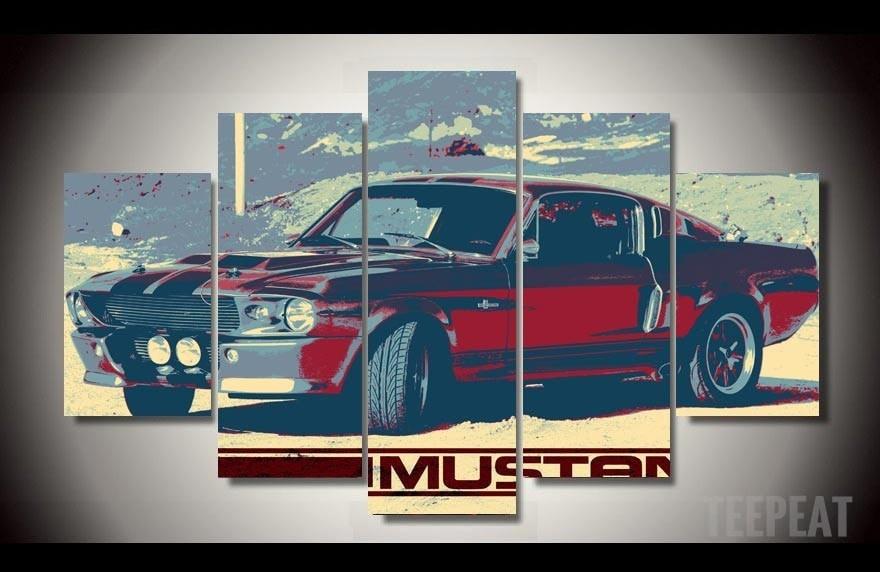 Mustang Eleanor – Automative 5 Panel Canvas Art Wall Decor