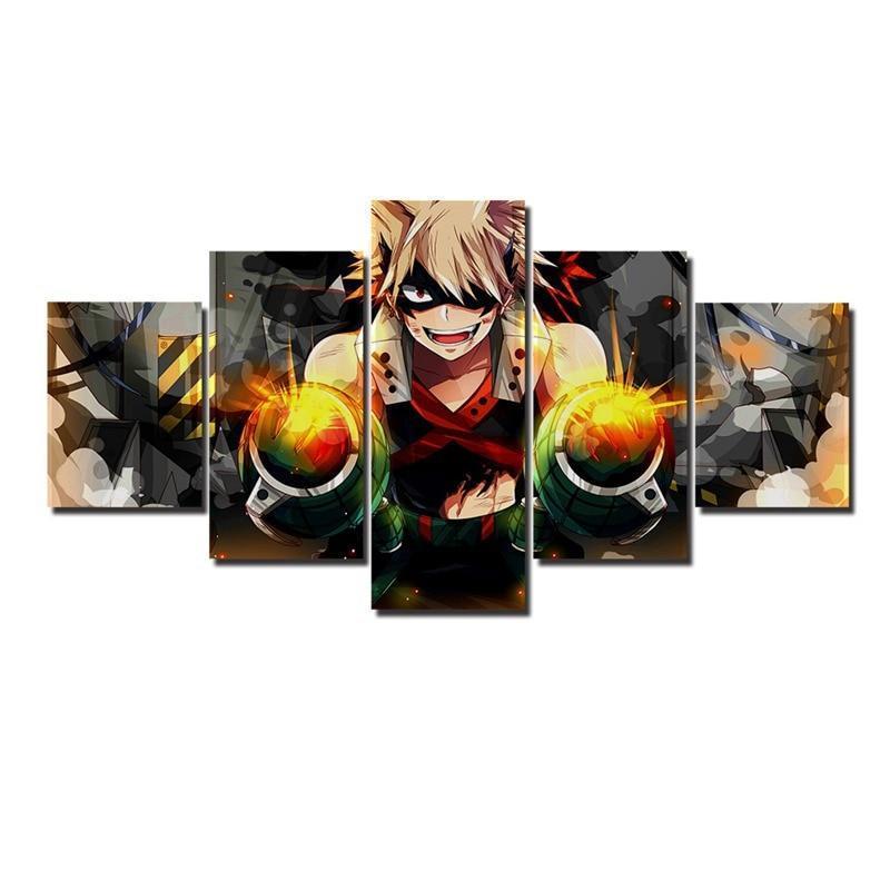 My Hero Academia Bakugo Katsuki 3 Anime – 5 Panel Canvas Art Wall Decor