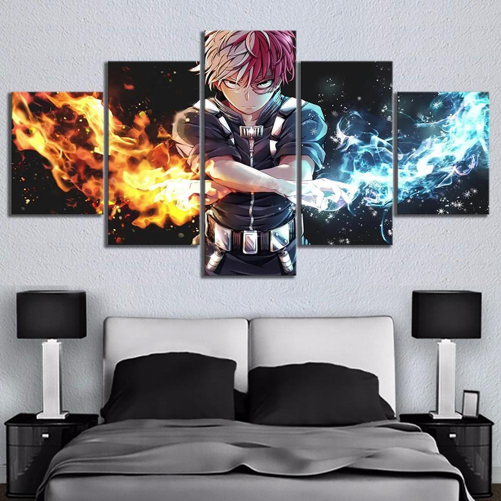 My Hero Academia Todoroki Shoto 3 Anime – 5 Panel Canvas Art Wall Decor